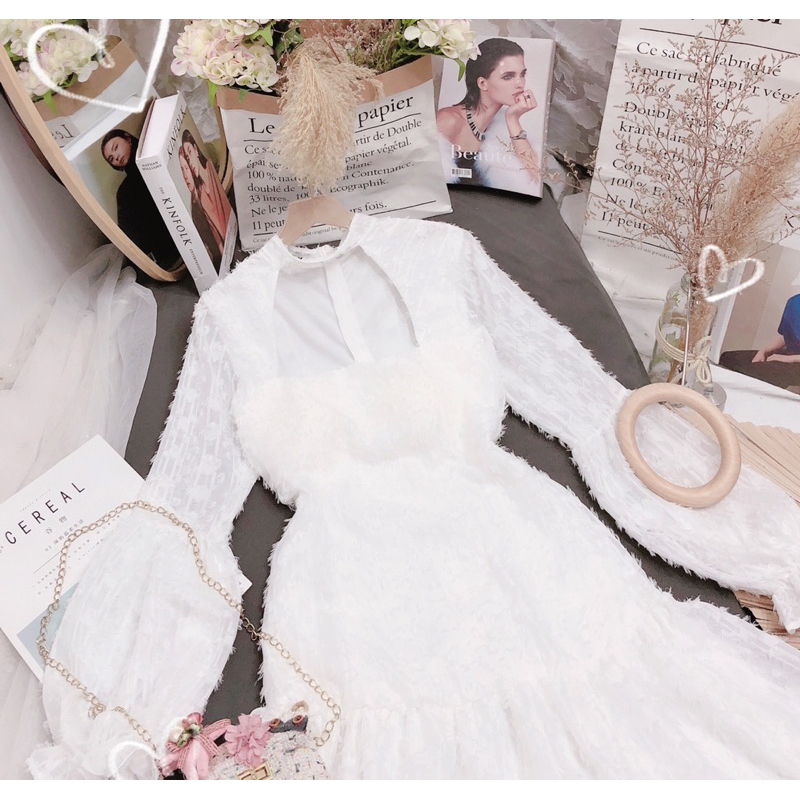 Đầm voan lông côg chua