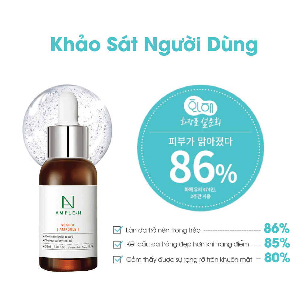 Tinh Chất Vitamin C Dưỡng Trắng Da AMPLE:N VC Shot Ampoule