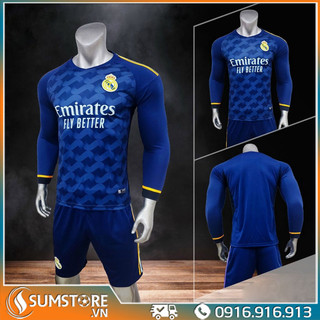 Áo đá bóng CLB Real-Madrid Sân Khách Dài Tay - Bộ đá banh mới