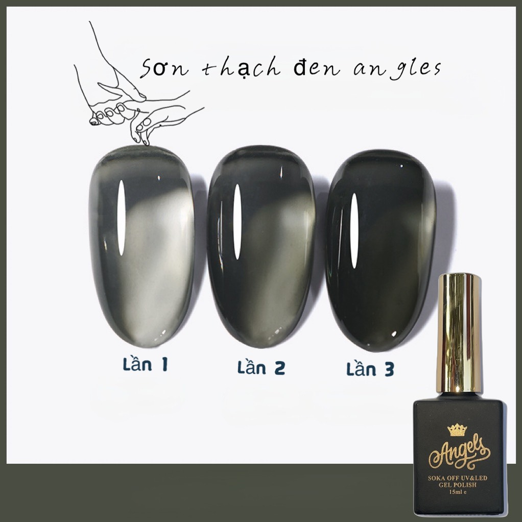 Sơn Thạch Đen Đậm-Sơn Gel Thạch Móng Tay 15ml
