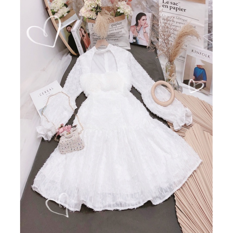 Đầm voan lông côg chua