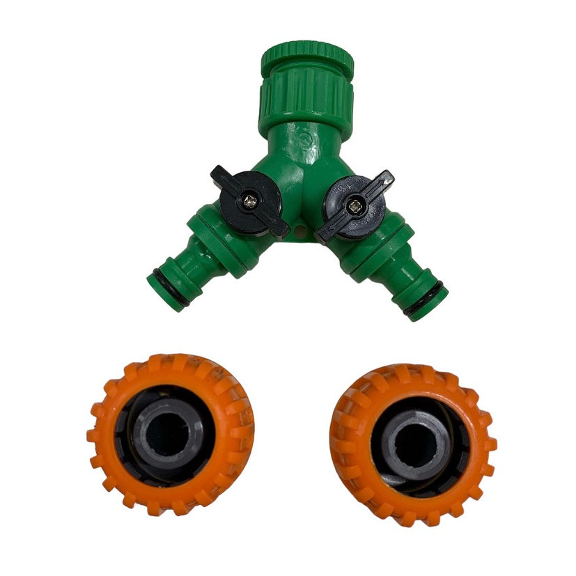 Đầu Chia Vòi Nước, Van Chữ Y Chia 2 Đường Nước Có Van Khoá Phi 27mm - ND8