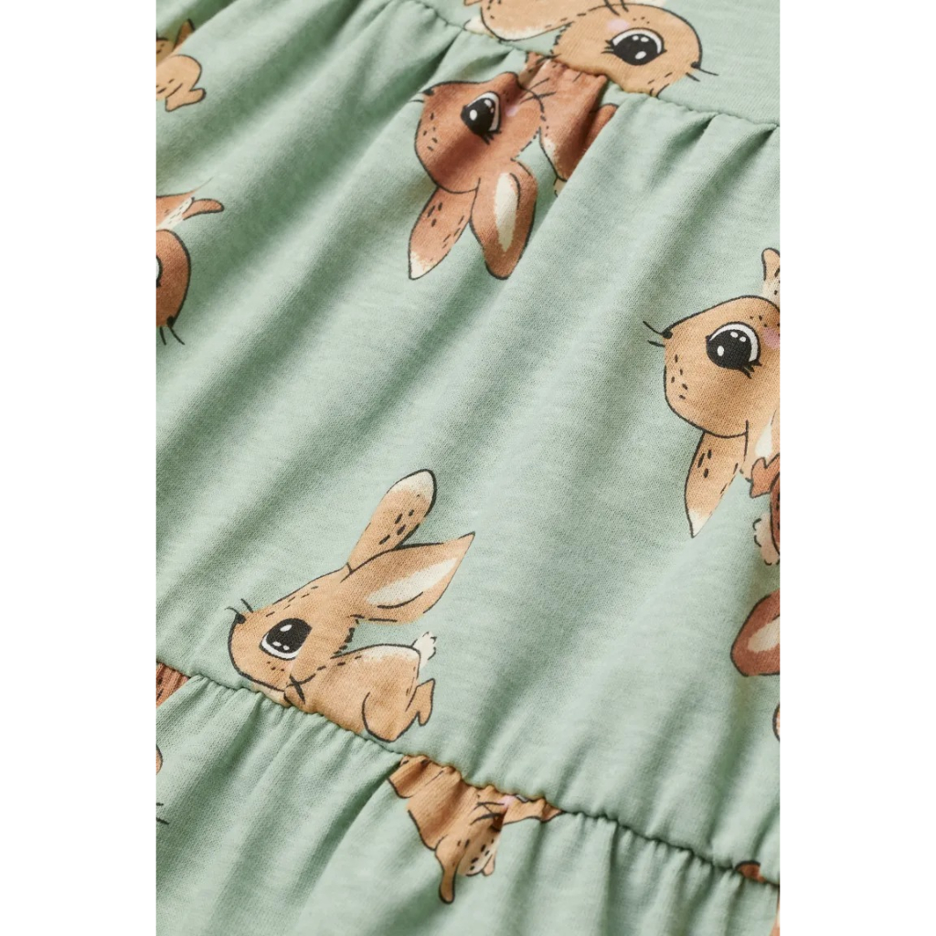 Váy ngắn tay thỏ xanh mèo HM H&M_authentic JP