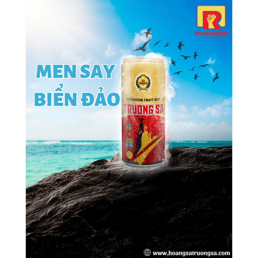 BIA TƯƠI TRƯỜNG SA.Thùng 12 lon