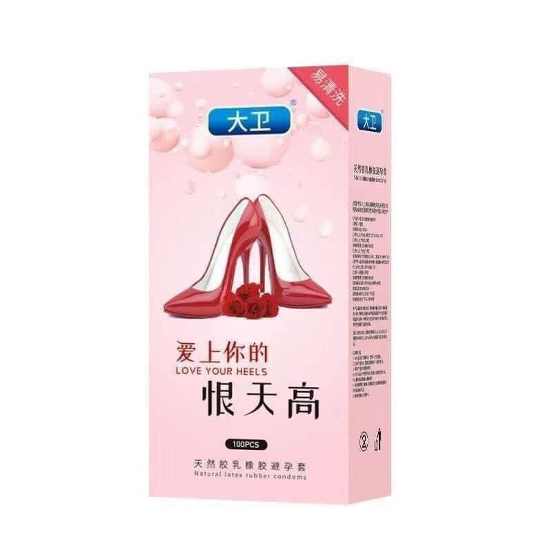 Bao cao su trung quốc hình đôi guốc hộp 100 cái