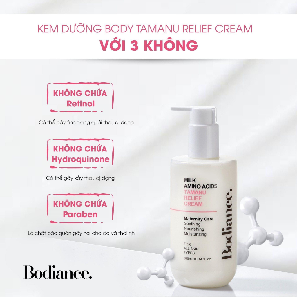 Sữa Dưỡng Thể Cho Bà Bầu Bodiance Tamanu Relief Cream