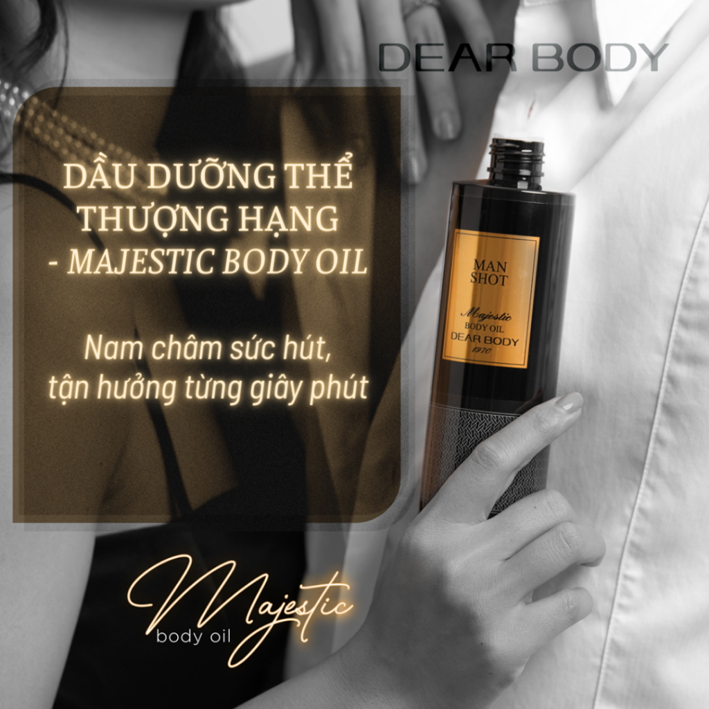 Dầu Dưỡng Thể Massage Hương Nước Hoa Dành Cho Nam DEAR BODY Majestic Body Oil For Men 270ml