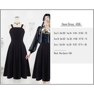 Đầm Hai Dây Đen Chiết Eo - Đầm Hanni