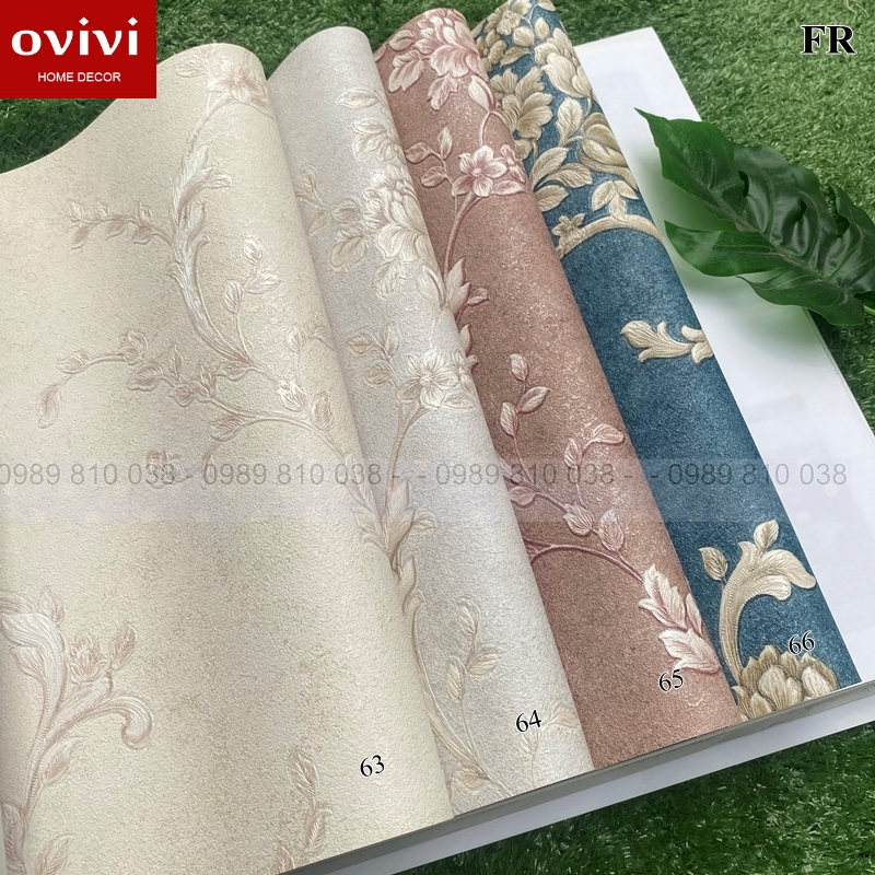 Giấy dán tường hàn quốc khổ 106cm 3d phòng ngủ hoa văn cổ điển cao cấp Ovivi