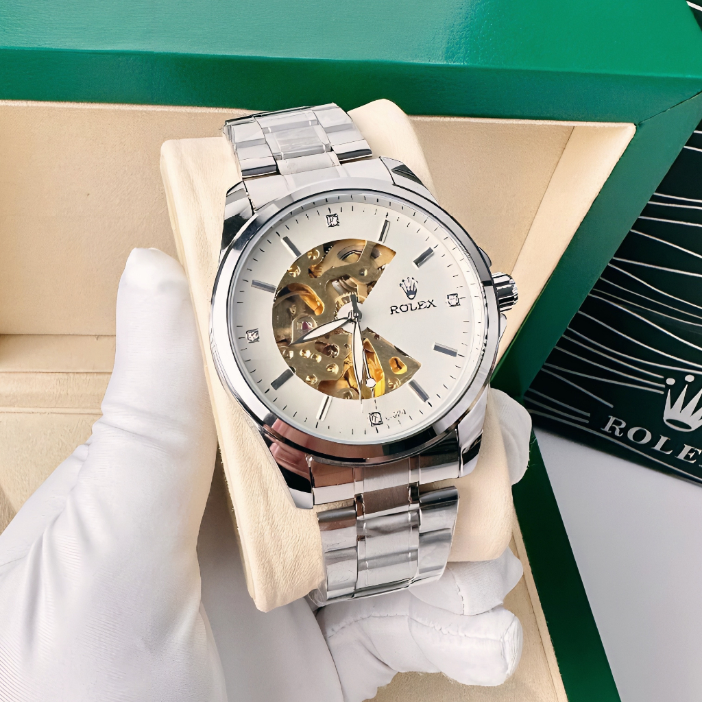 Đồng Hồ Rollex cơ automatic nam Oyster Pereptual Cao Cấp, dây thép không gỉ, cơ lộ máy đẹp giá rẻ