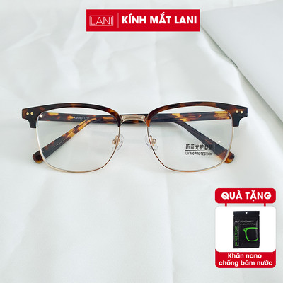 Gọng kính cận nửa viền lõi thép không gỉ Lani 9083 - Lắp mắt cận có độ theo yêu cầu