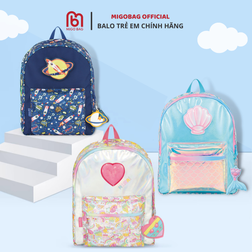 Balo Cho Bé Cấp 1 Lấp Lánh Siêu Bền, Balo Đi Học Cho Bé Chính Hãng Tiger Family Bảo Hành 1 Năm