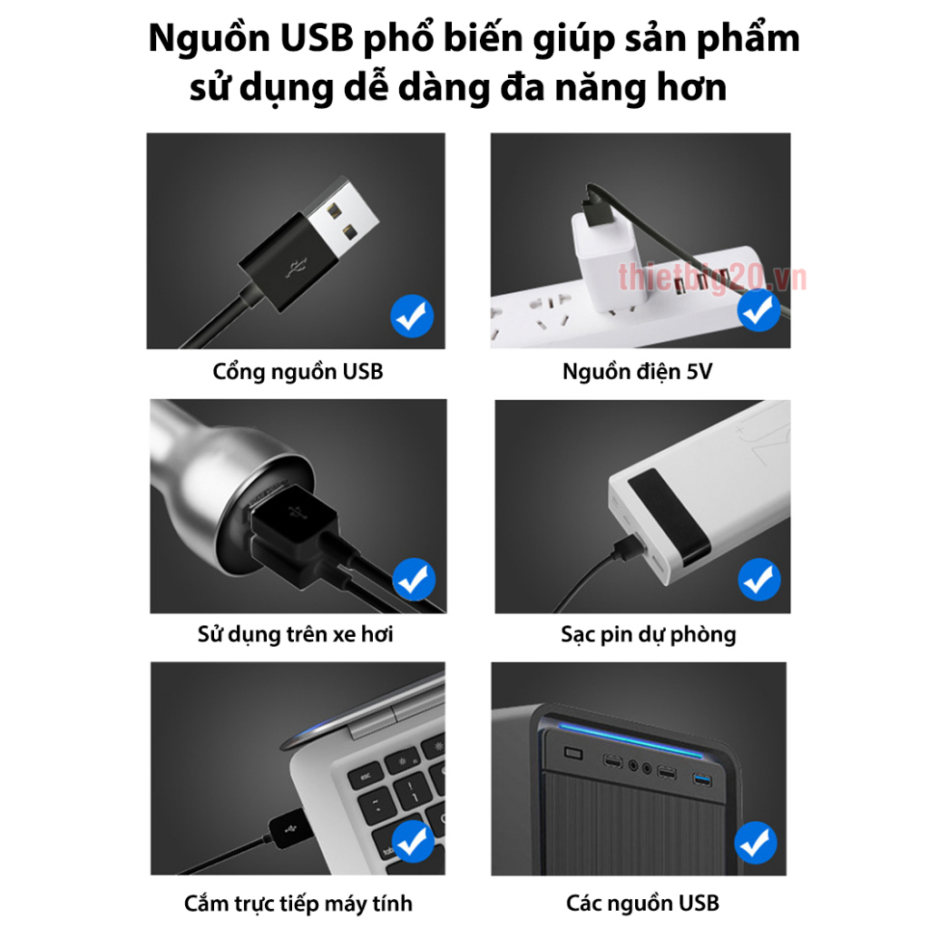 Quạt ô tô đơn gắn táp-lô/lưng ghế - Nguồn USB 5V
