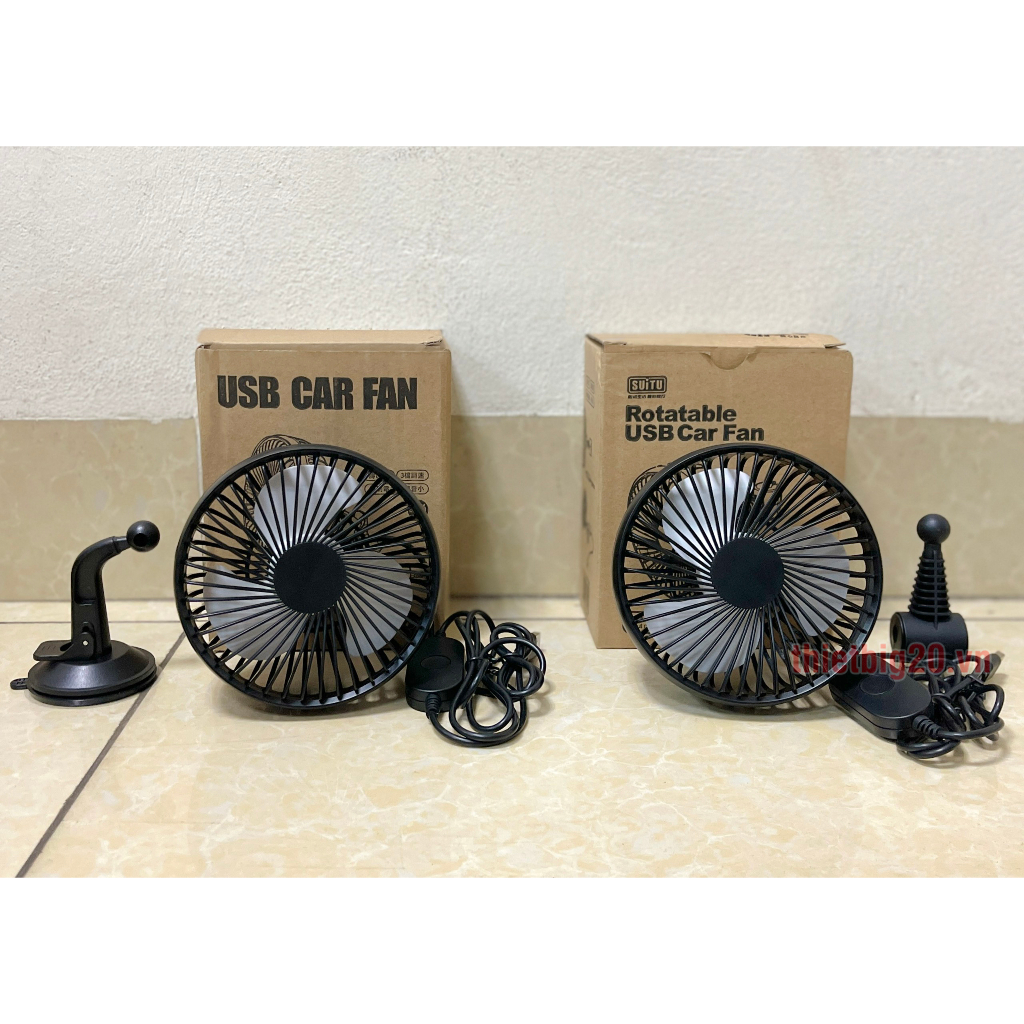 Quạt ô tô đơn gắn táp-lô/lưng ghế - Nguồn USB 5V