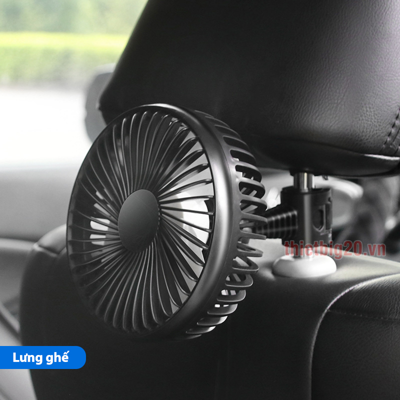 Quạt ô tô đơn gắn táp-lô/lưng ghế - Nguồn USB 5V