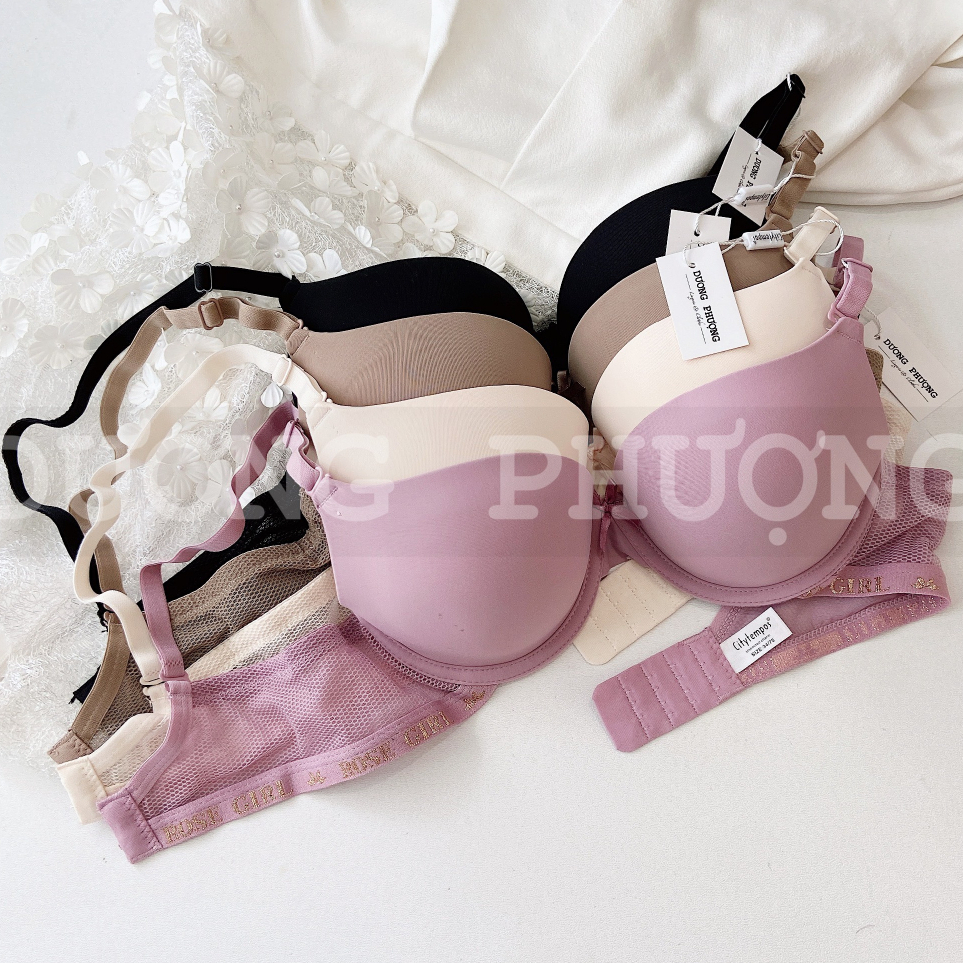 Áo lót su nâng ngực tạo khe màu trơn, áo ngực nữ có gọng lưng phối lưới thông hơi - AL059