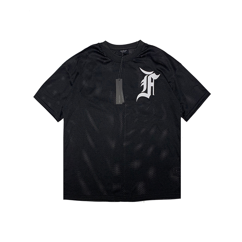 Áo Thun Ngắn Tay Dáng Rộng In Chữ FEAR OF GOD FOG Phong Cách Đường Phố Cho Nam Và Nữ