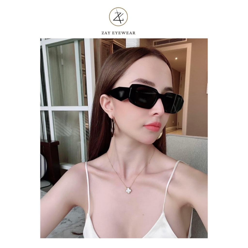 Kính mát nam nữ Pra-da SPR 17W đen phong cách thời trang hàng cao cấp full box