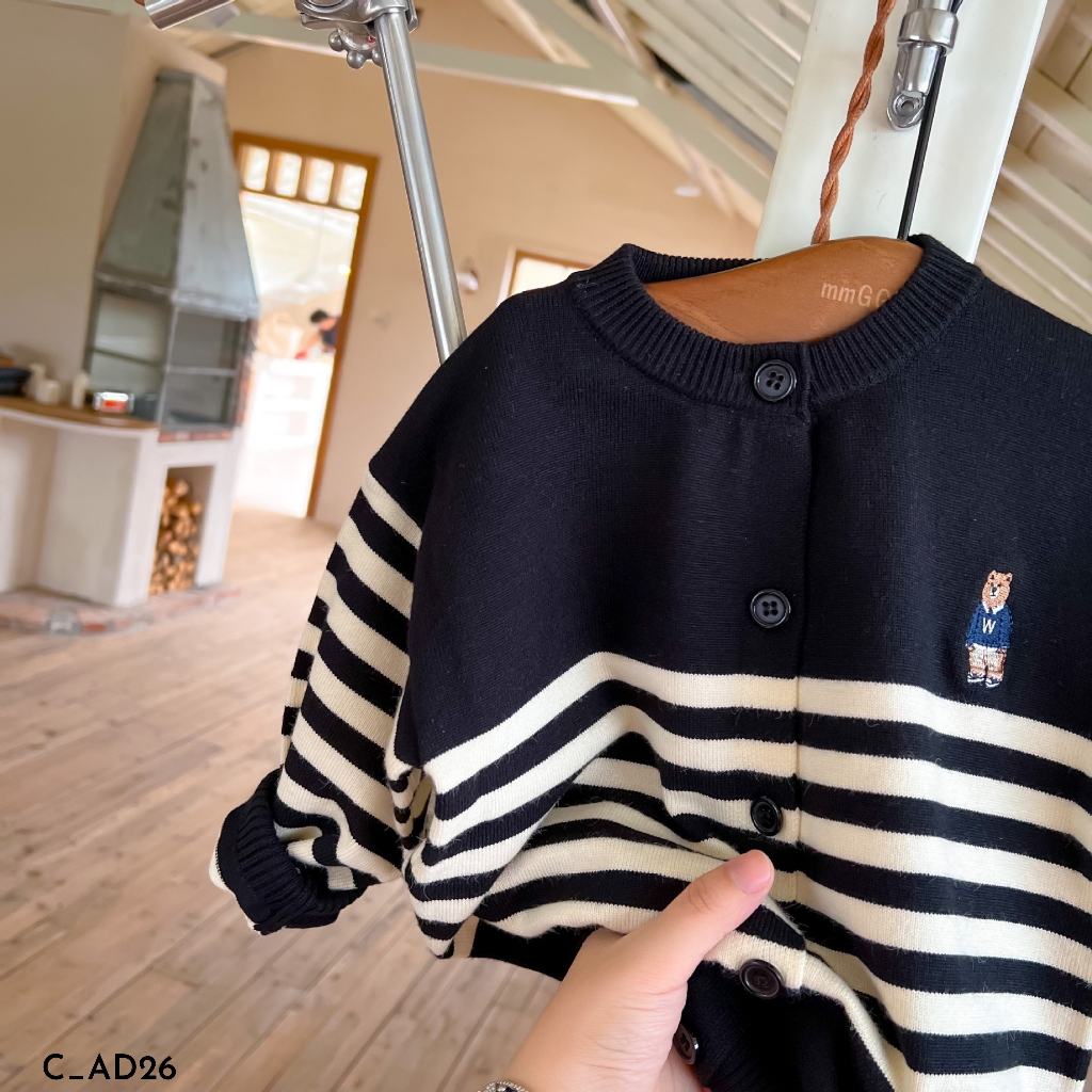 Áo khoác len dài tay cho bé trai bé gái EMBES KIDS, áo khoác len dài tay trẻ em từ 11kg đến 31kg