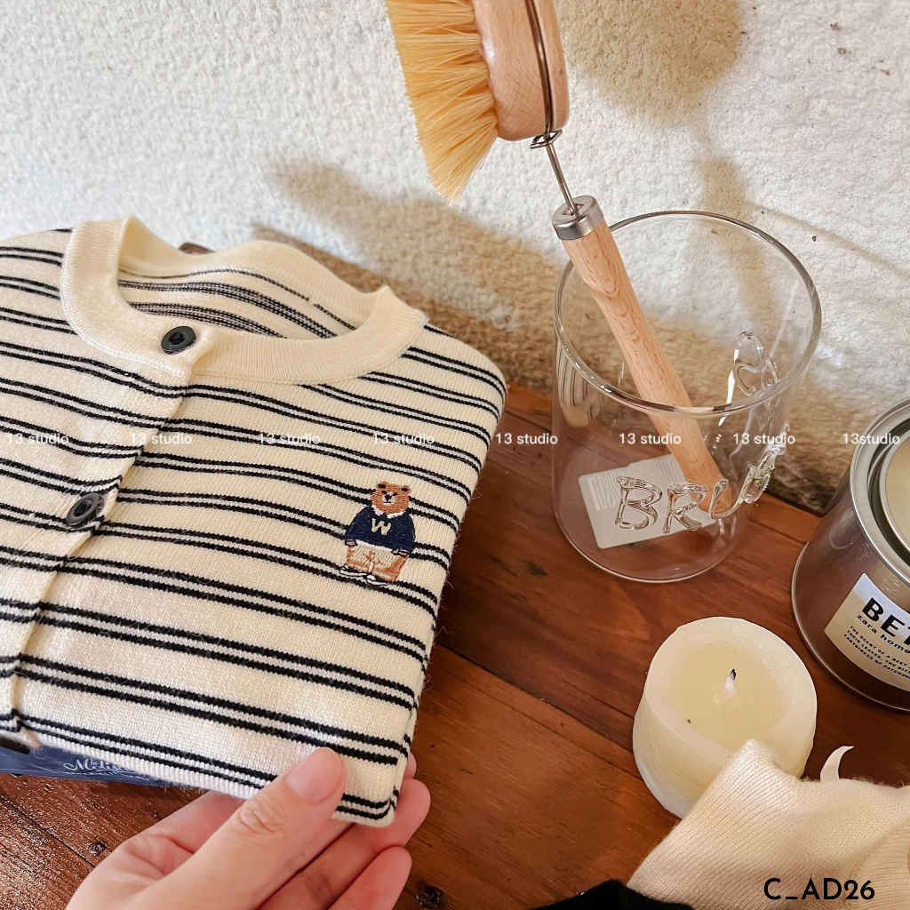 Áo khoác len dài tay cho bé trai bé gái EMBES KIDS, áo khoác len dài tay trẻ em từ 11kg đến 31kg