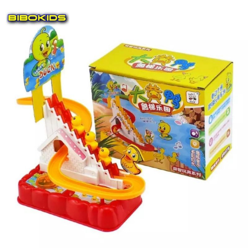 Đồ Chơi Cầu Trượt Vịt Vàng Leo Thang Phát Nhạc có đèn Cực Vui Tai Cho Bé Yêu