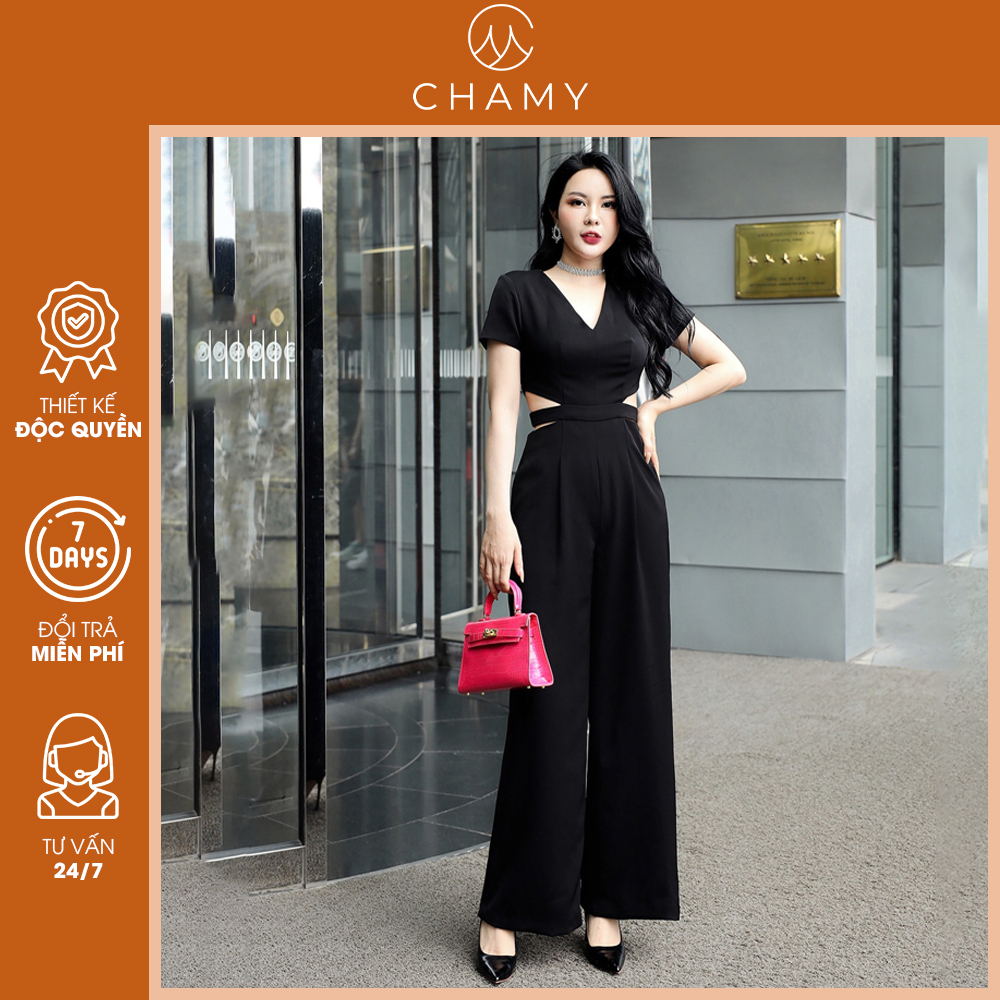 Áo liền quần Enda Jumpsuit thiết kế cắt eo tinh tế phong cách gợi cảm, chất vải chéo cao cấp CHAMY