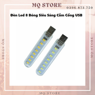 Đèn led 8 bóng siêu sáng cắm cổng usb nhỏ gọn