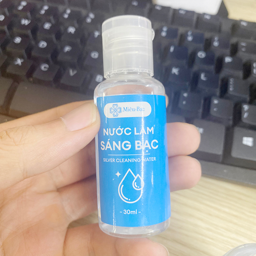 Nước Rửa Bạc Trang Sức Miêu Bạc dung dịch làm sáng bóng bạc như mới cao cấp x2 đậm đặc 30ml MR02