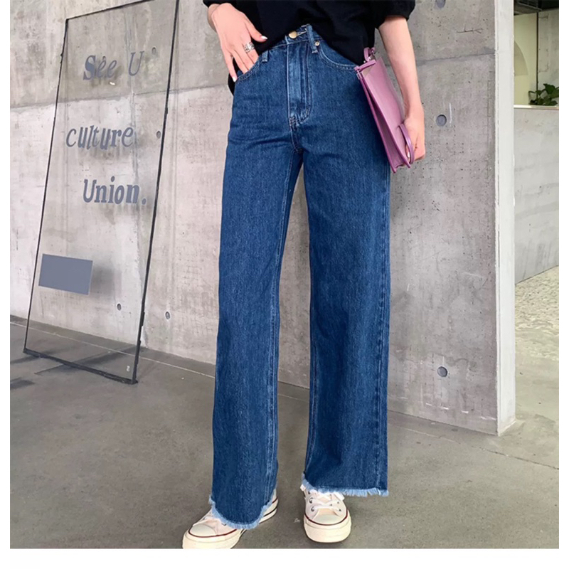 BIGSIZE 50-90kg Quần jeans ống suông trơn