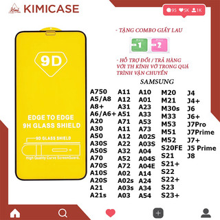 Kính cường lực full màn Samsung 9D S21 S21+ FE S22 S22+ S23 S23+ A02s A03 A03s A04 A04s A14 A24 A34 A54 A12 A11 A22 A23
