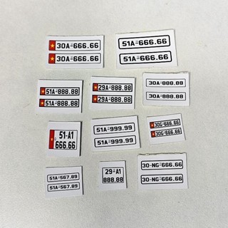 Biển Số Cho Mô Hình Xe bằng Giấy cứng ép Plastic (Đủ các tỉ lệ) 2 cái