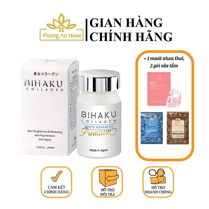 Viên uống Bihaku Collagen Premium dưỡng trắng da