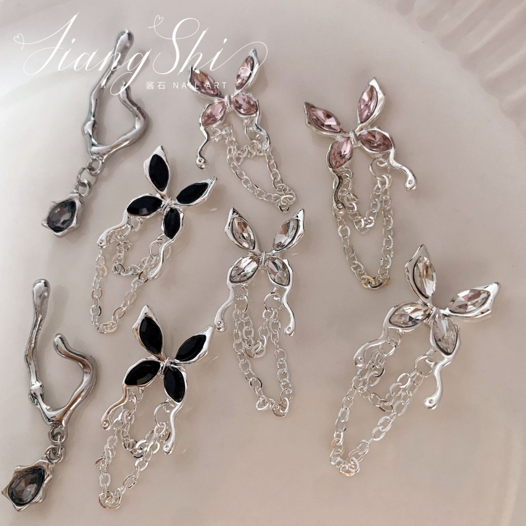 Charm Bươm Xích- charm nail- charm đá gắn móng đính móng trang trí móng tay nghệ thuật