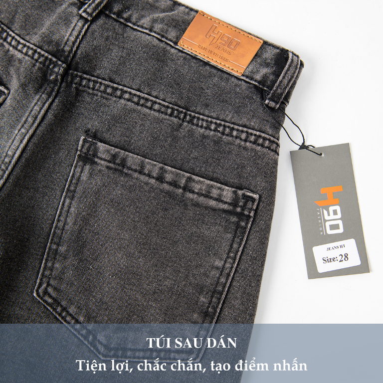 Quần Short Jean Nam H90 Dáng Rộng, Quần Bò Ngố Cạp Cao Chất Denim Không Co Giãn Bền Màu HSTJ006