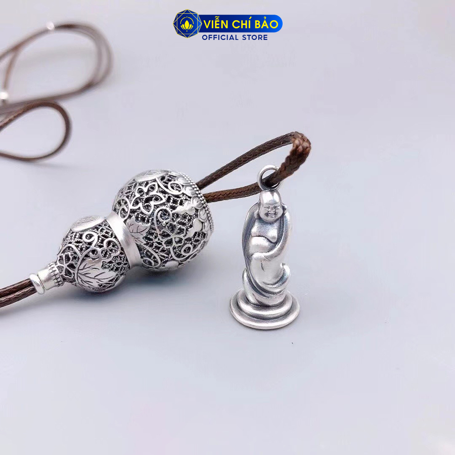 Mặt dây chuyền bạc nam  Phật Di Lặc Hồ Lô chất liệu Bạc Thái 925 thời trang phụ kiện trang sức Viễn Chí Bảo M100064-1