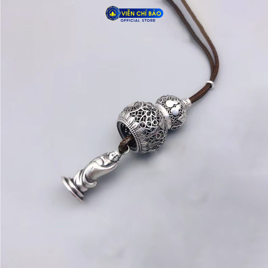 Mặt dây chuyền bạc nam  Phật Di Lặc Hồ Lô chất liệu Bạc Thái 925 thời trang phụ kiện trang sức Viễn Chí Bảo M100064-1