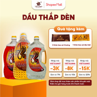 Combo dầu thắp đèn lưu ly, dầu đốt đèn thờ cúng việt xanh không mùi, không khói, nhiều màu