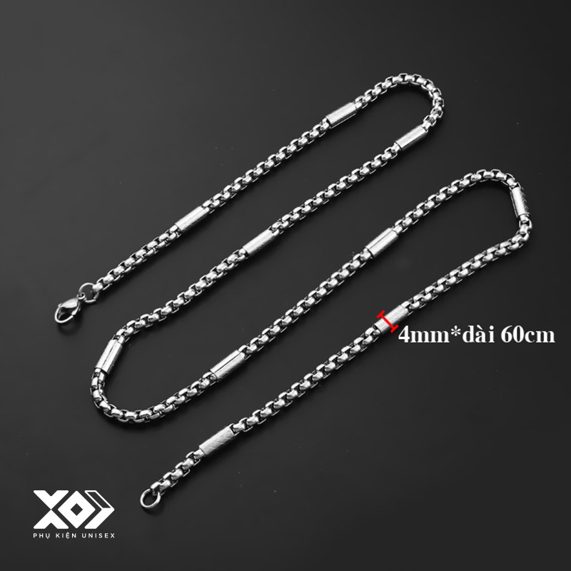 Dây Chuyền Nam Kiểu Mới Thép Titan Bông Dừa Cách Điệu Mắt Xích Gạch Sọc -  Vòng Cổ Không Gỉ Không Đen Thời Trang Cao Cấp
