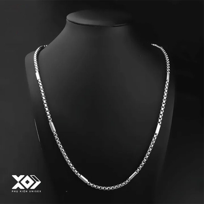 Dây Chuyền Nam Kiểu Mới Thép Titan Bông Dừa Cách Điệu Mắt Xích Gạch Sọc -  Vòng Cổ Không Gỉ Không Đen Thời Trang Cao Cấp