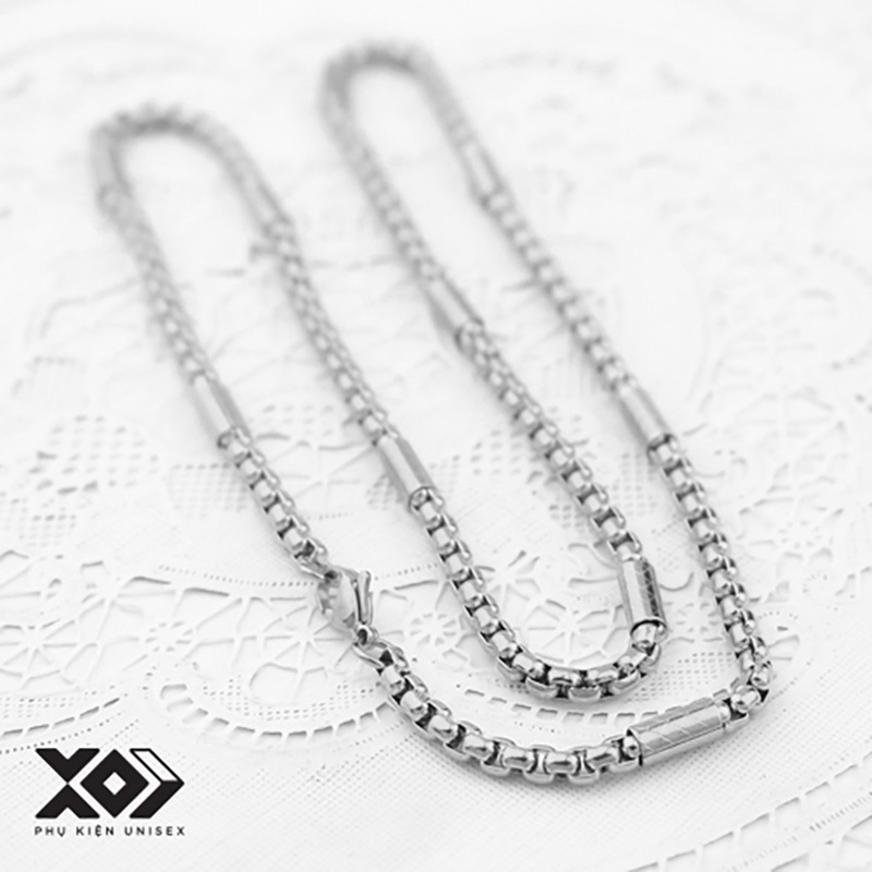 Dây Chuyền Nam Kiểu Mới Thép Titan Bông Dừa Cách Điệu Mắt Xích Gạch Sọc -  Vòng Cổ Không Gỉ Không Đen Thời Trang Cao Cấp