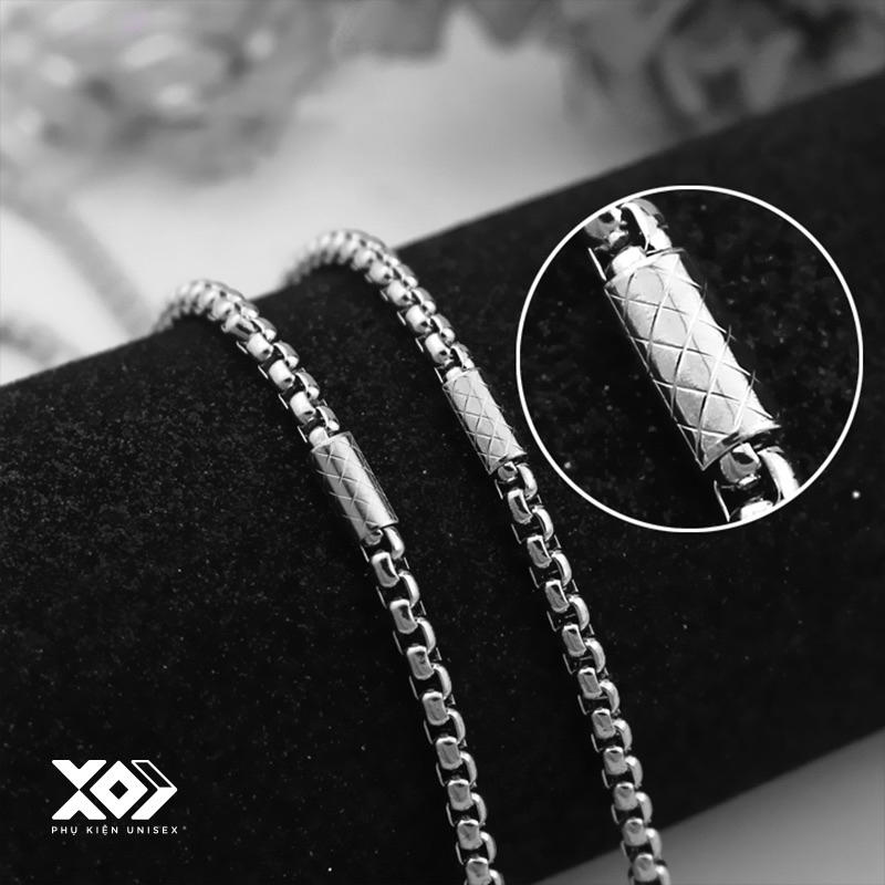 Dây Chuyền Nam Kiểu Mới Thép Titan Bông Dừa Cách Điệu Mắt Xích Gạch Sọc -  Vòng Cổ Không Gỉ Không Đen Thời Trang Cao Cấp
