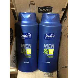 Gel tắm gội toàn thân Suave Men 3 trong 1 mùi Citrus Rush chai 828ml