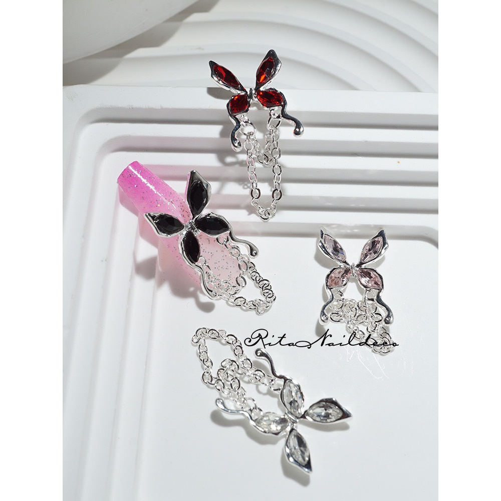 Charm Bươm Xích- charm nail- charm đá gắn móng đính móng trang trí móng tay nghệ thuật