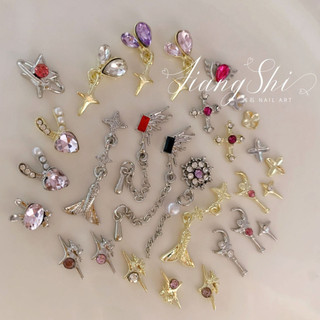 Charm bươm xích nửa charm xích nail charm đá gắn móng đính móng trang trí móng tay nghệ thuật