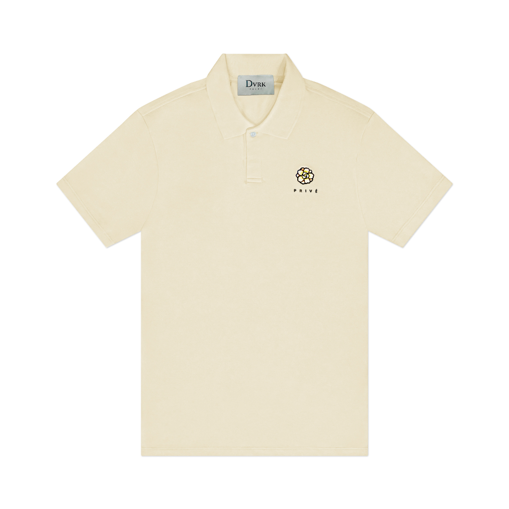 DVRK - Áo Polo Tay Ngắn Thêu Logo Màu Kem Privé Neo Gardenia LA GALERIE-DVRK-23SS