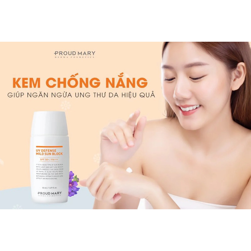 Kem chống nắng UV DEFENSE MILD SUN BLOCK SPF50+ PA+++ 50ml - PROUD MARY
