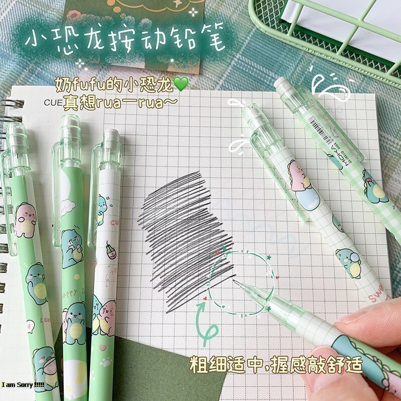 Set 4 Bút Chì Kim Bấm 2B Ngòi 0.5MM Kèm Ngòi Hoạt Hình Cute