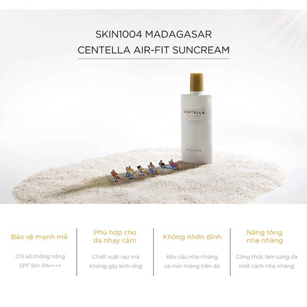 Kem chống nắng centella Skin1004 Madagascar Centella Air-Fit Sun cream Plus SPF50+ PA++++ chính hãng Hàn Quốc | Mmall_vn