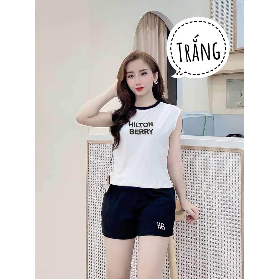 Set đồ nữ tanktop BERY thể thao form rộng 🌸 Set 2 món áo tanktop quần short đùi