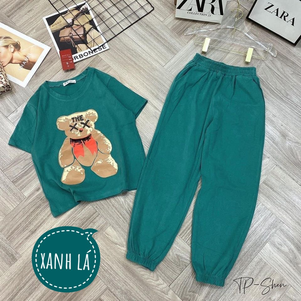 Bộ mặc nhà Teddy Dài ,chất cotton Su,mát mẻ, tay lửng , quần dài,Hàng loại 1